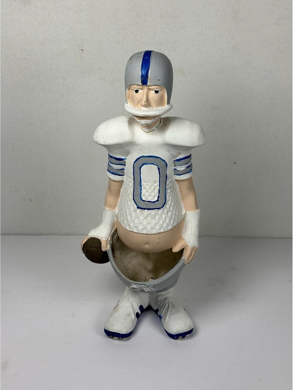 Vintage Football Player Figurine Planter #0 Jersey Decor C 13